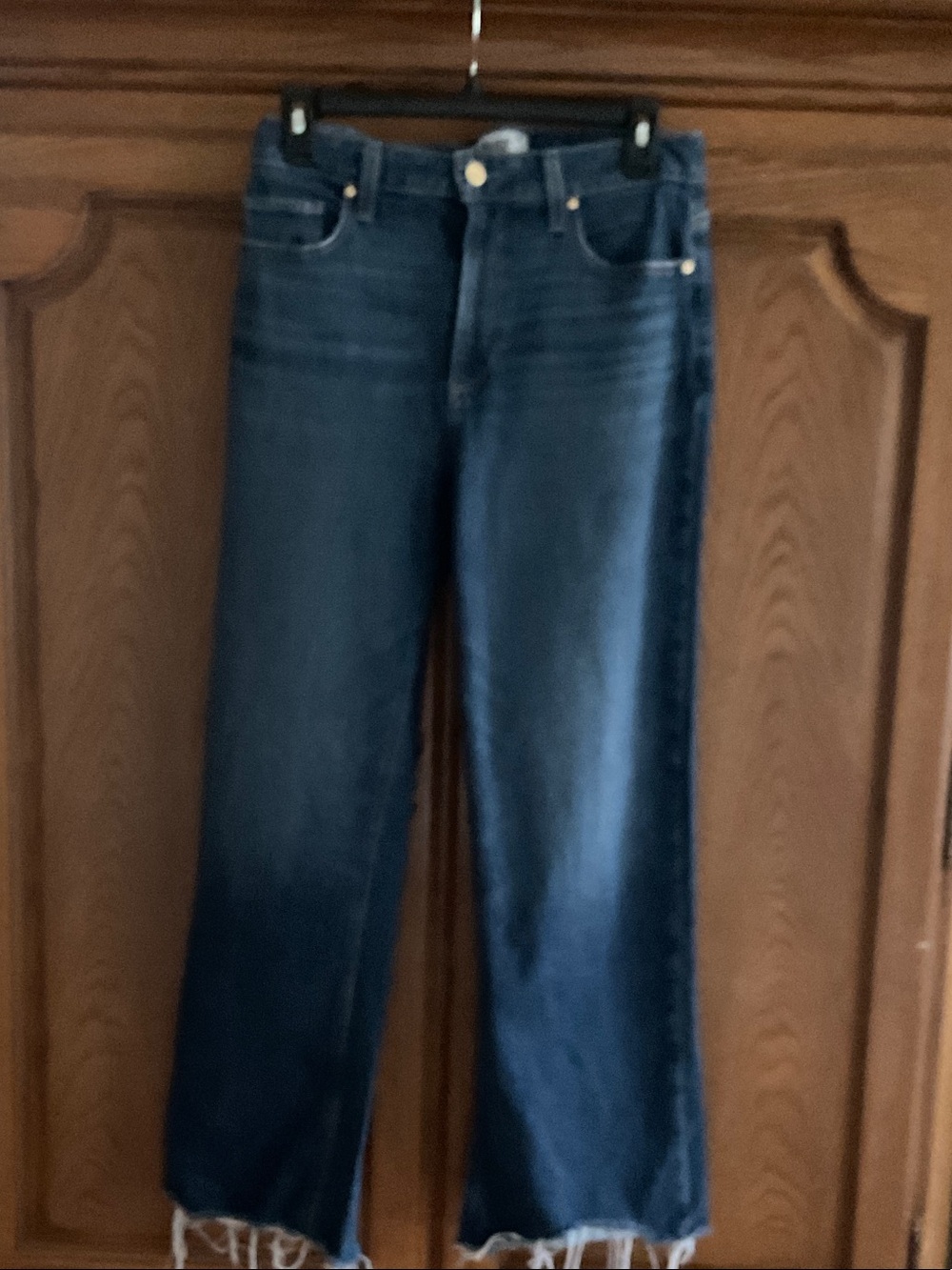 Women's Dark Blue Cropped Straight Jeans